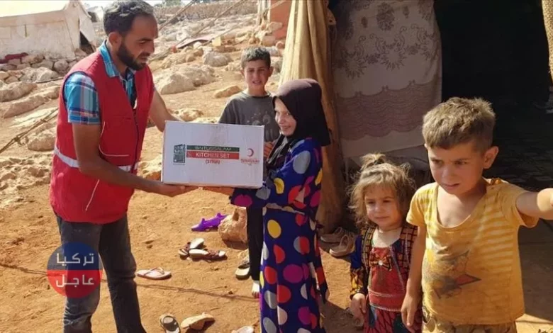 الهلال الأحمر التركي يرسل 145 شاحنة مساعدات لشمالي سوريا في آخر شهر
