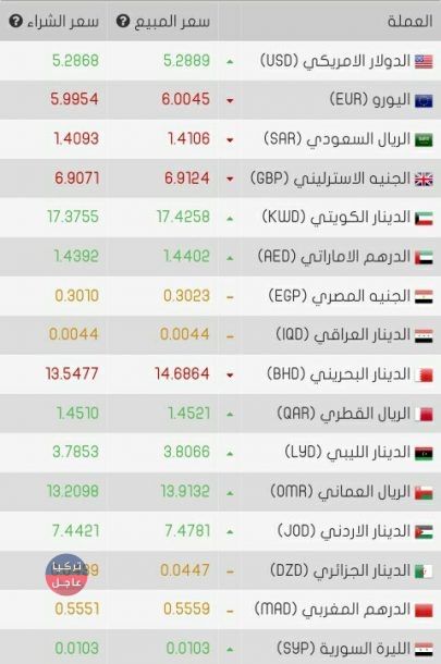 بعد ارتفاعه الامس الدولار يعود للانخفاض امام الليرة نشرة الاربعاء 20/2/2019