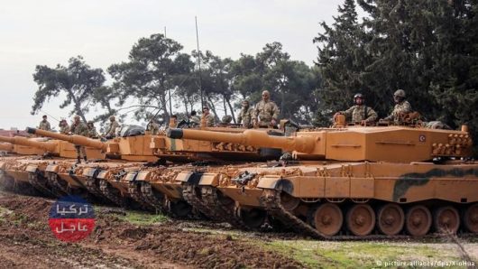 رتل دبابات للجيش التركي يصل الحدود السورية