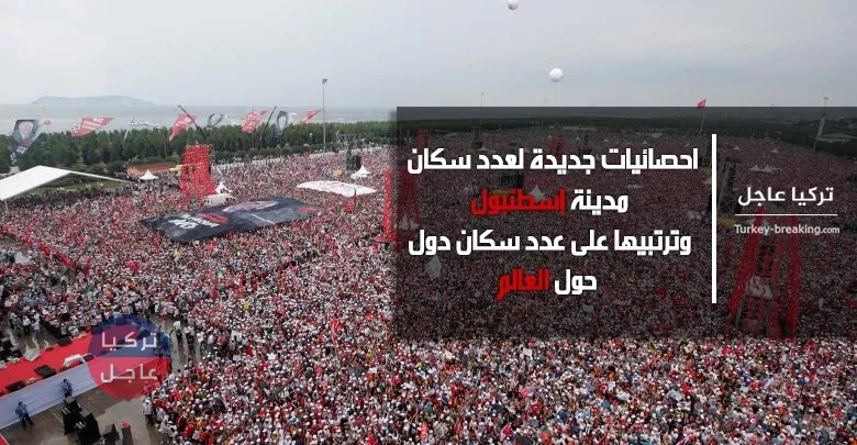 احصائيات جديدة لعدد سكان إسطنبول وترتبيها على عدد سكان دول حول العالم