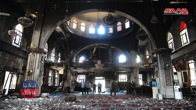 حريق ضخم في أحد مساجد دمشق الشهيرة (صور + فيديو)