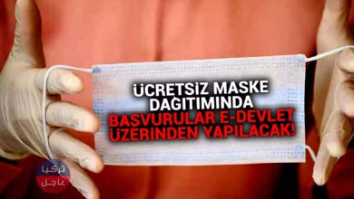 الكمامات المجانية عن طريق إي دولات e-Devlet في تركيا