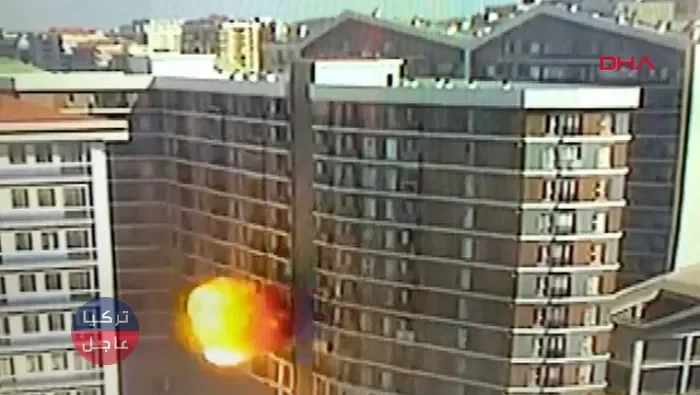 شاهد بالفيديو لحظة وقوع الإنفجار في أحد الأبنية في إسطنبول
