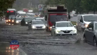 شاهد كيف غمرت المياه شوارع إسطنبول