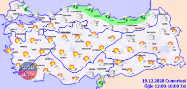 عاجل حالة الطقس في عموم تركيا ليوم السبت 18/12/2020