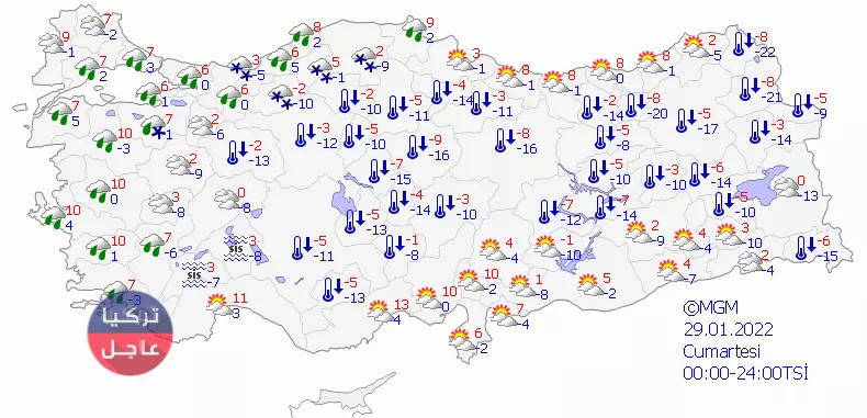 تحذير من الأرصاد الجوية التركية لخمس أيام قادمة تحذير من الأرصاد الجوية التركية لخمس أيام قادمة