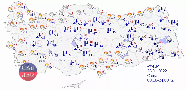 تحذير من الأرصاد الجوية التركية لخمس أيام قادمة تحذير من الأرصاد الجوية التركية لخمس أيام قادمة