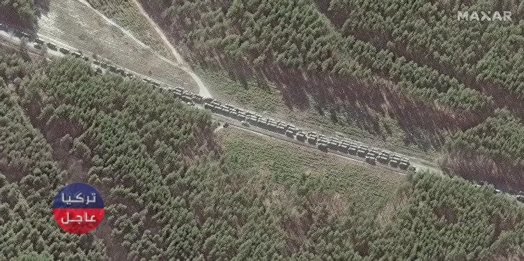 قوة عسكرية روسية ضخمة على امتداد 27 كيلو متر تتجه الى كييف (صور)