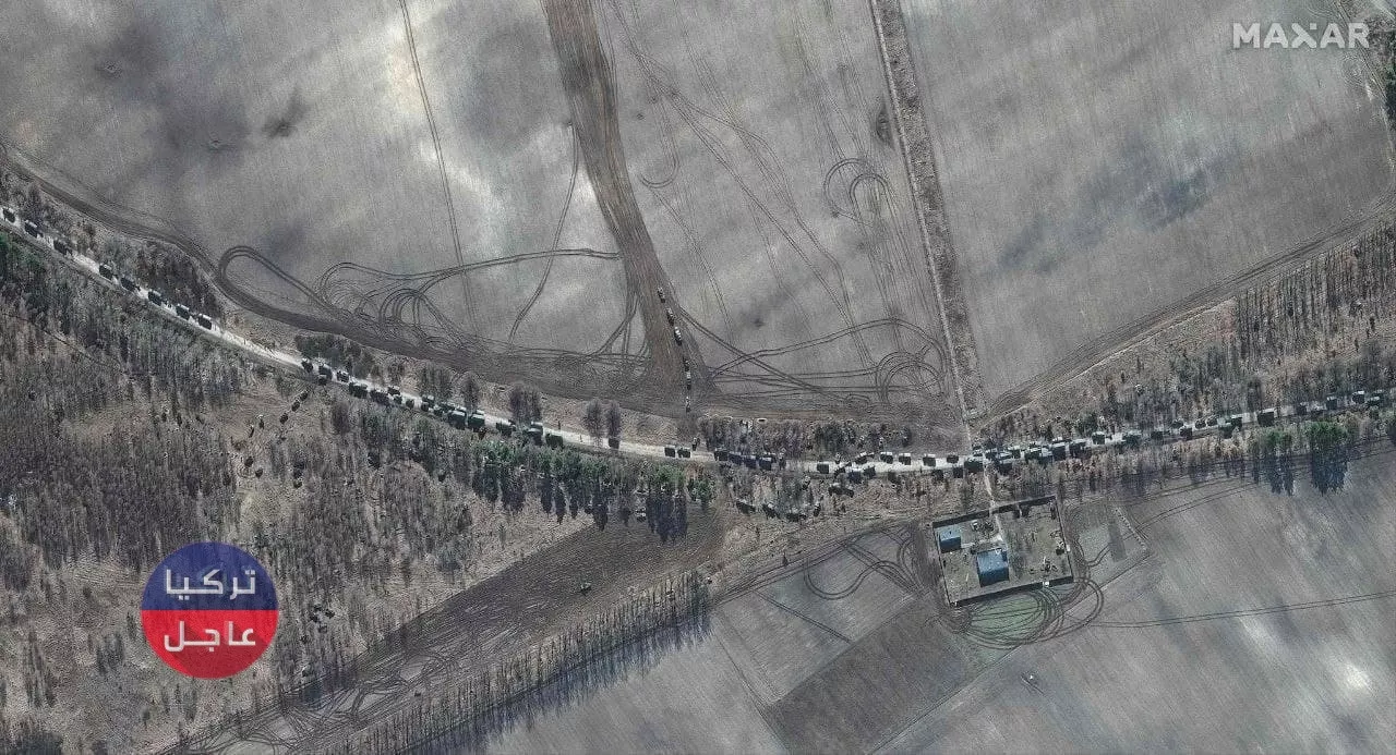 قوة عسكرية روسية ضخمة على امتداد 27 كيلو متر تتجه الى كييف (صور)