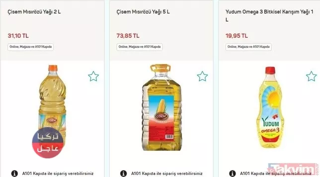 سعر زيت عباد الشمس في ماركيتات A101 و SOK و BIM