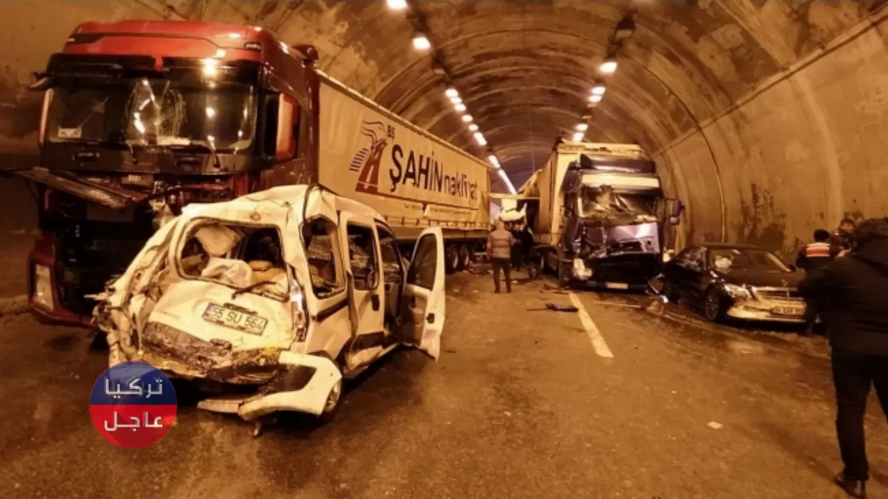 عشرات الاصابات في حادث سير متسلسل في ولاية بولو التركية (صور)