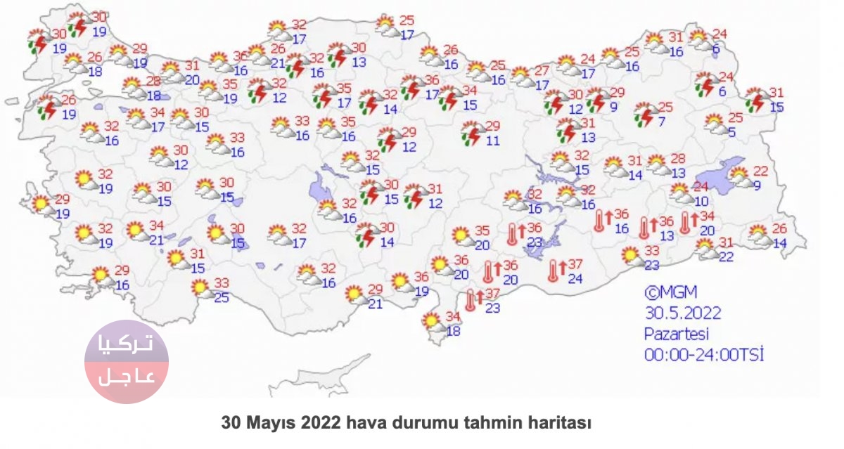 الحرارة ترتفع 12 درجة فوق المعدل الموسمي في تركيا