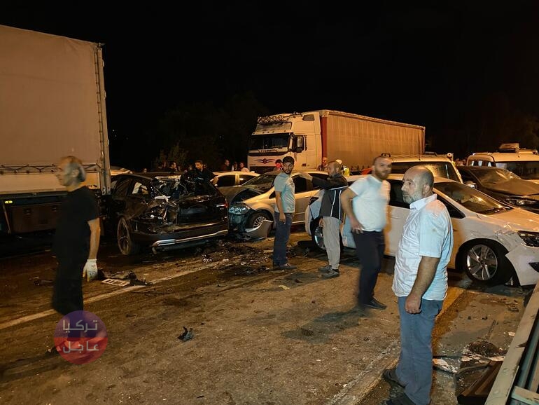 حادث سير مخيف في سامسون طال 23 سيارة وحافلة وشاحنات في سامسون (صور)