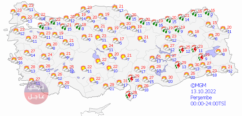 حالة الطقس اليوم في تركيا! وخرائط الطقس لمدة 5 أيام قادمة حالة الطقس اليوم في تركيا! وخرائط الطقس لمدة 5 أيام قادمة