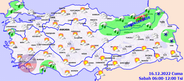 كيف تبدو خرائط حالة الطقس تركيا اليوم الجمعة 16.12.2022 كيف تبدو خرائط حالة الطقس تركيا اليوم الجمعة 16.12.2022
