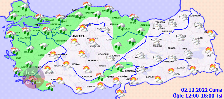 حالة الطقس العامة! خرائط توزع الأمطار في تركيا اليوم الجمعة 02.12.2022 حالة الطقس العامة! خرائط توزع الأمطار في تركيا اليوم الجمعة 02.12.2022