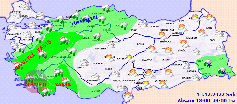 الأرصاد الجوية التركية تحذر من عواصف مطرية قوية في عدة مدن كبرى
