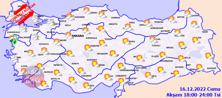 كيف تبدو خرائط حالة الطقس تركيا اليوم الجمعة 16.12.2022 كيف تبدو خرائط حالة الطقس تركيا اليوم الجمعة 16.12.2022