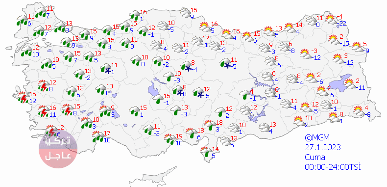الأرصاد الجوية التركية: منخفض جوي بارد مصحوب بأمطار وثلوج تتعرض له تركيا خلال هذه الفترة الأرصاد الجوية التركية: منخفض جوي بارد مصحوب بأمطار وثلوج تتعرض له تركيا خلال هذه الفترة