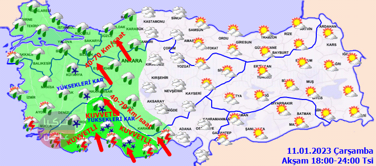 تحذير من عواصف مطرية قوية وثلوج في عدد كبير من الولايات في تركيا تحذير من عواصف مطرية قوية وثلوج في عدد كبير من الولايات في تركيا