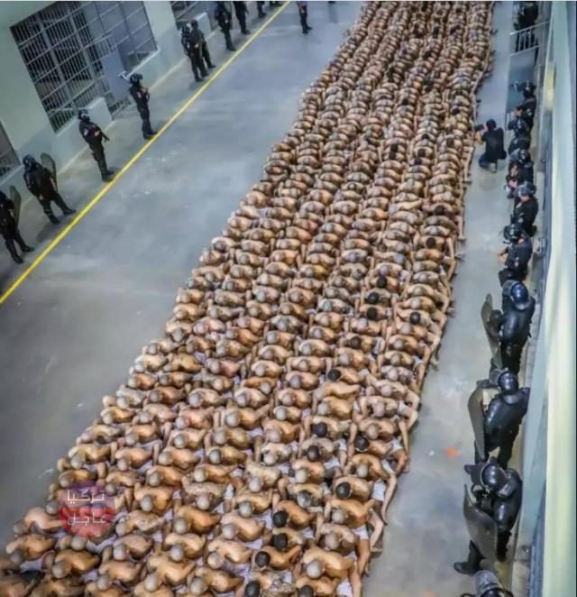 بأوامر من رئيس فلسطيني الأصل! نقل عصابة قوامها 2000 شخص إلى سجن جديد في السلفادور! والصور تصبح الأكثر رواجا عالميا بأوامر من رئيس فلسطيني الأصل! نقل عصابة قوامها 2000 شخص إلى سجن جديد في السلفادور! والصور تصبح الأكثر رواجا عالميا