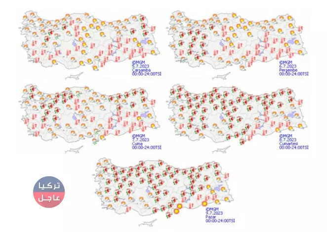 54 ولاية ضمن القائمة.. الأرصاد الجوية التركية تحذر السكان من أمطار غزيرة 54 ولاية ضمن القائمة.. الأرصاد الجوية التركية تحذر السكان من أمطار غزيرة