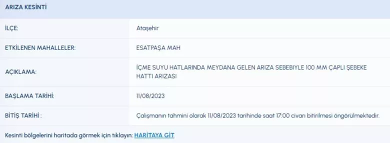 المياه تُقطع عن 7 مناطق في إسطنبول