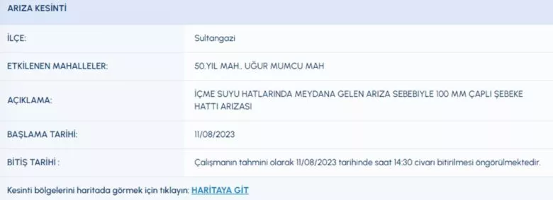 المياه تُقطع عن 7 مناطق في إسطنبول