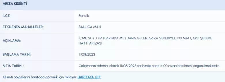 المياه تُقطع عن 7 مناطق في إسطنبول