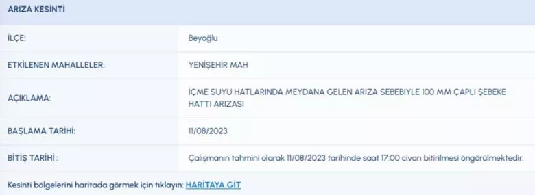 المياه تُقطع عن 7 مناطق في إسطنبول