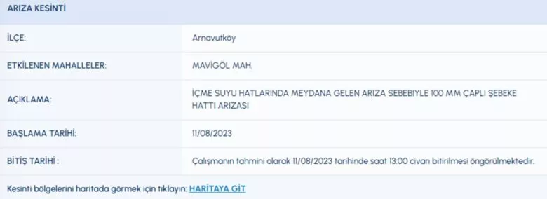 المياه تُقطع عن 7 مناطق في إسطنبول