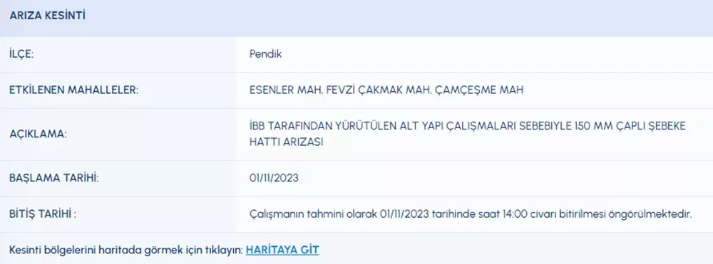 تركيا عاجل.. المياه ستنقطع عن 9 مناطق في إسطنبول تركيا عاجل.. المياه ستنقطع عن 9 مناطق في إسطنبول
