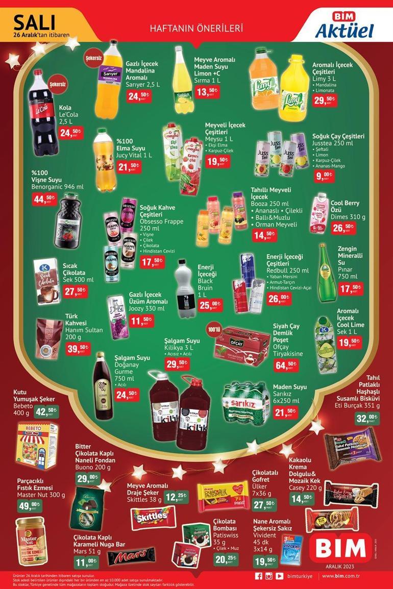 متاجر "بيم BİM" تعلن عن عروضها الأخيرة لعام 2023.. مشروبات ومأكولات بأرسعار رخيصة