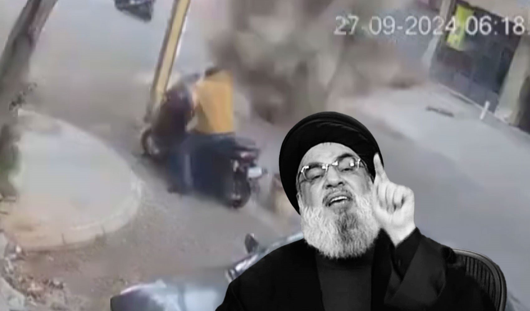 فيديو لحظة اغتيال حسن نصر الله في بيروت (فيديو)