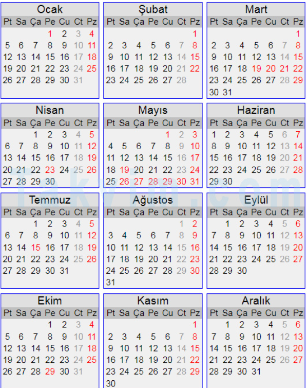 تقويم العطل الرسمية لعام 2026 في تركيا تقويم العطل الرسمية لعام 2026 في تركيا