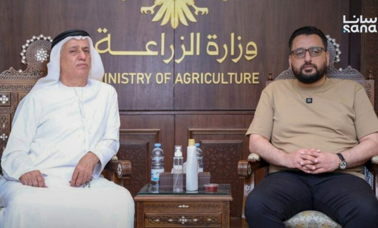**الإمارات وسوريا تتفقان على إحياء المشاريع الزراعية وتعزيز الأمن الغذائي المشترك**