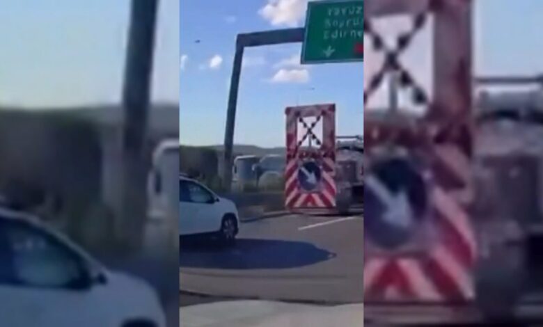 عاجل | كاميرا مركبة ترصد لحظة اصطدام سيارة بمركبة صيانة على طريق مرمرة الشمالي