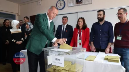 الرئيس أردوغان يدلي بصوته في الانتخابات المحلية باسطنبول