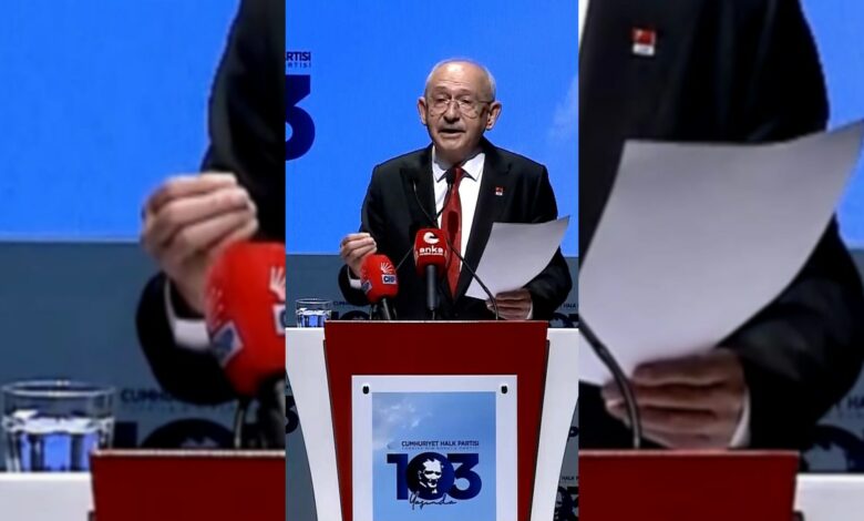 عاجل | كليتشدار أوغلو يلوّح بـ"ضمير التاريخ" ضد انشقاق حزب أوزيل في ذكرى تأسيس CHP
