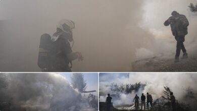 حريق واسع في تشانكايا بأنقرة يطال خطوط الكهرباء والأشجار