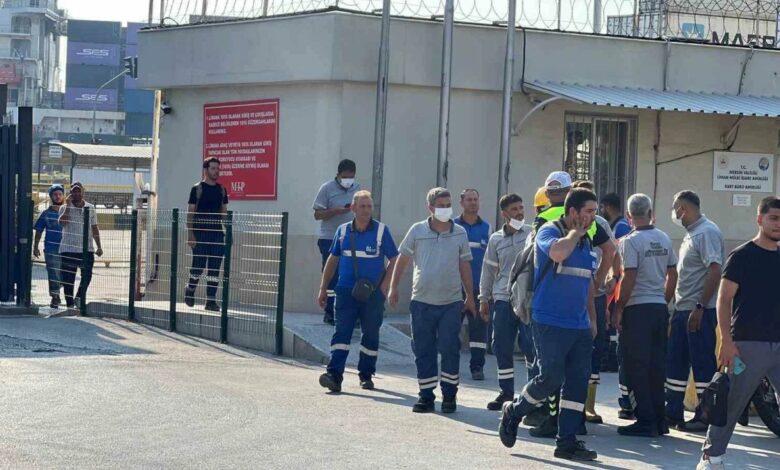 سقوط آلية على حاوية كيميائية في مرفأ مرسين... نقل 35 عاملاً إلى المستشفى