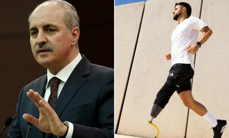 رئيس البرلمان التركي قورتولموش يوبّخ العالم على تكريم جندي إسرائيلي مبتور الساق