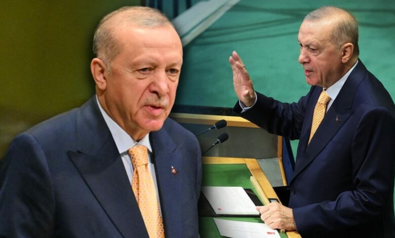 خطاب أردوغان عن غزة في الأمم المتحدة ينتهي بقصيدة.. والوفد الإسرائيلي يغادر القاعة