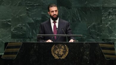 الشرع في الأمم المتحدة: إسرائيل شنت أكثر من 500 غارة والجولان سيبقى سوريًا