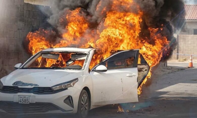 انفجار أسطوانة غاز داخل سيارة في ريف حلب يصيب ركابها ويحرق معظمها