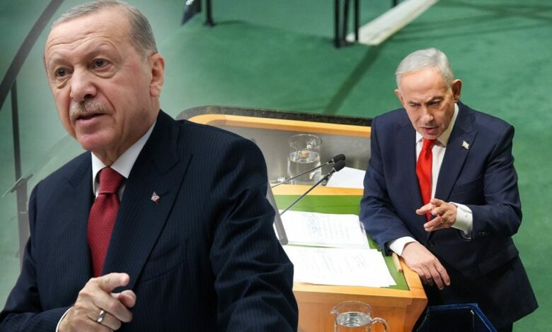 الرئيس التركي أردوغان يهاجم نتنياهو: مكان مجرمي الحرب قاعات المحاكم.. ومغادرة الوفود «صفعة»