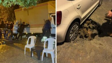 انهيار طريق في إسطنبول التركية بعد الأمطار وسيارات عدة تدخل الحفرة