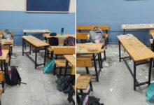 سقوط ملاط سقف فصل أثناء الدرس يصيب 3 طلاب في كوجالي التركية.. والسبب لم يتحدد