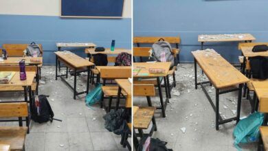 سقوط ملاط سقف فصل أثناء الدرس يصيب 3 طلاب في كوجالي التركية.. والسبب لم يتحدد