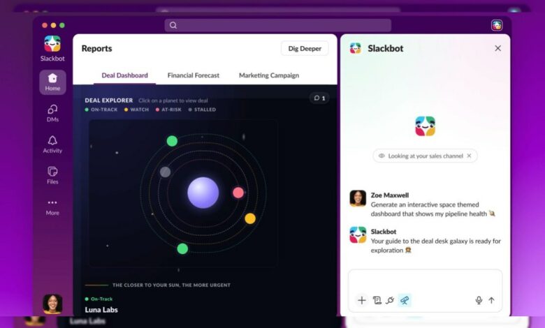 داخل المحادثة نفسها.. Slackbot يبني لك التقارير ولوحات المعلومات بمجرد وصفها